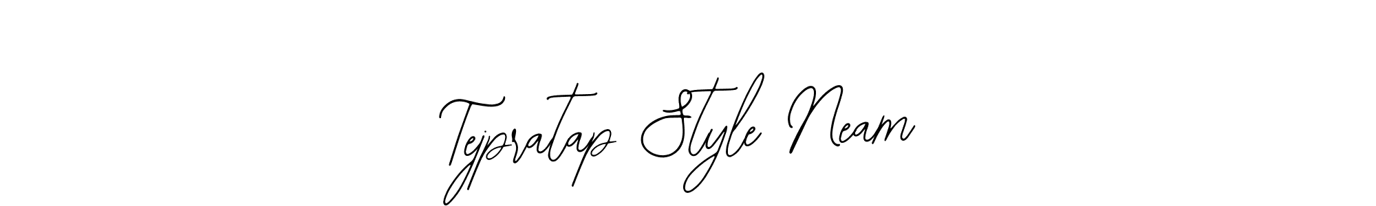 The best way (Bearetta-2O07w) to make a short signature is to pick only two or three words in your name. The name Tejpratap Style Neam include a total of six letters. For converting this name. Tejpratap Style Neam signature style 12 images and pictures png