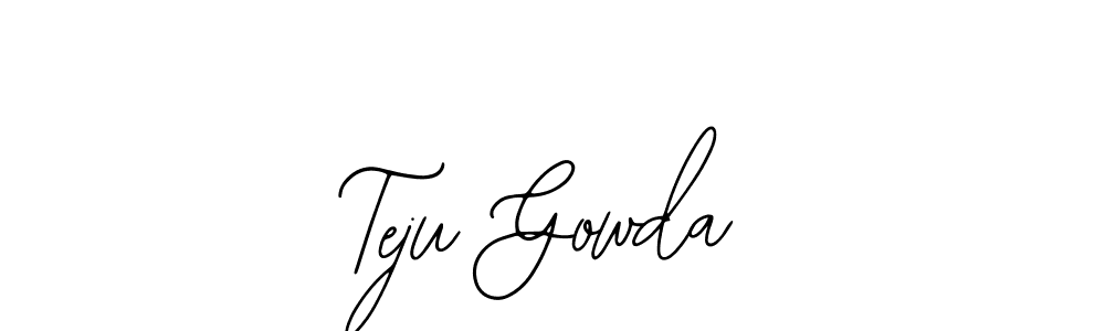 if you are searching for the best signature style for your name Teju Gowda. so please give up your signature search. here we have designed multiple signature styles  using Bearetta-2O07w. Teju Gowda signature style 12 images and pictures png