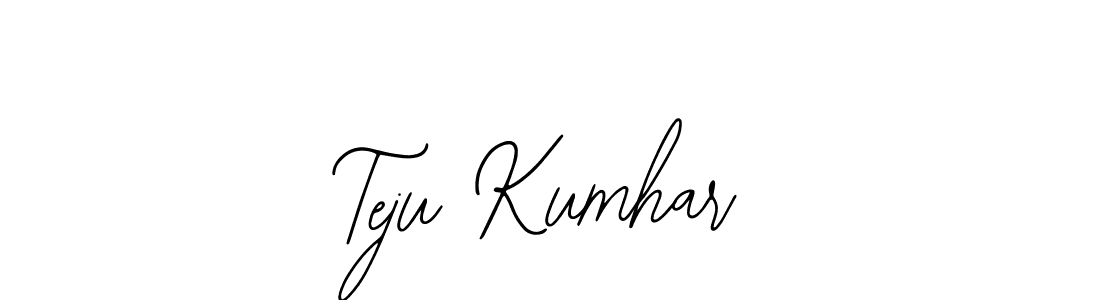 You should practise on your own different ways (Bearetta-2O07w) to write your name (Teju Kumhar) in signature. don't let someone else do it for you. Teju Kumhar signature style 12 images and pictures png