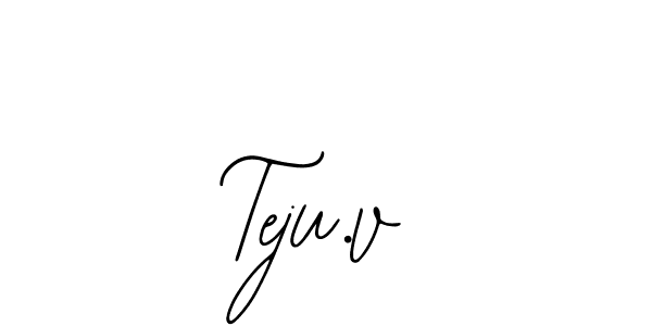 Also You can easily find your signature by using the search form. We will create Teju.v name handwritten signature images for you free of cost using Bearetta-2O07w sign style. Teju.v signature style 12 images and pictures png