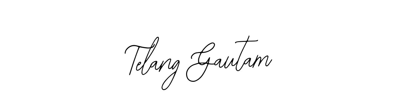 How to make Telang Gautam name signature. Use Bearetta-2O07w style for creating short signs online. This is the latest handwritten sign. Telang Gautam signature style 12 images and pictures png