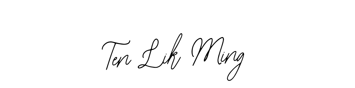 Bearetta-2O07w is a professional signature style that is perfect for those who want to add a touch of class to their signature. It is also a great choice for those who want to make their signature more unique. Get Ten Lik Ming name to fancy signature for free. Ten Lik Ming signature style 12 images and pictures png