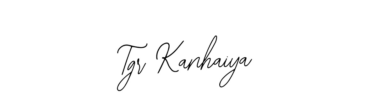 Also You can easily find your signature by using the search form. We will create Tgr Kanhaiya name handwritten signature images for you free of cost using Bearetta-2O07w sign style. Tgr Kanhaiya signature style 12 images and pictures png