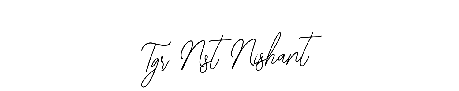 Bearetta-2O07w is a professional signature style that is perfect for those who want to add a touch of class to their signature. It is also a great choice for those who want to make their signature more unique. Get Tgr Nst Nishant name to fancy signature for free. Tgr Nst Nishant signature style 12 images and pictures png