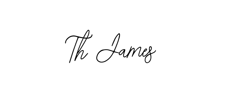 How to make Th James name signature. Use Bearetta-2O07w style for creating short signs online. This is the latest handwritten sign. Th James signature style 12 images and pictures png