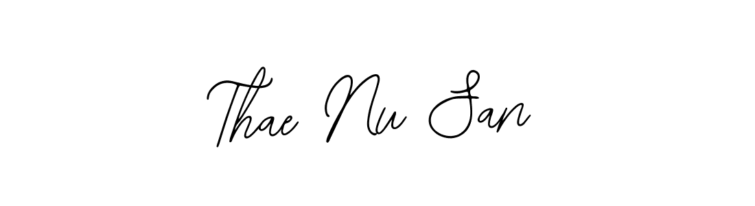 The best way (Bearetta-2O07w) to make a short signature is to pick only two or three words in your name. The name Thae Nu San include a total of six letters. For converting this name. Thae Nu San signature style 12 images and pictures png