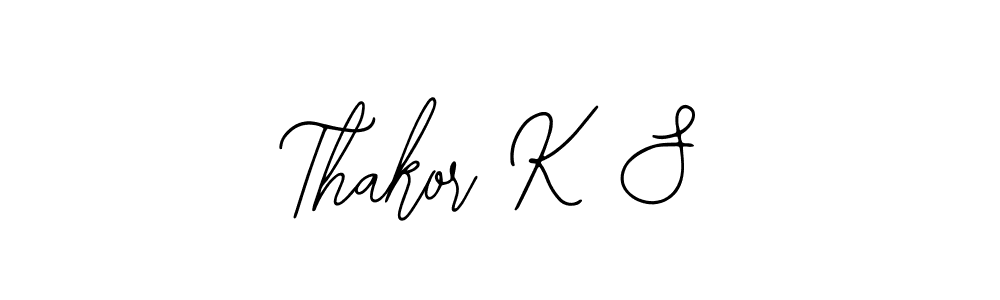 How to make Thakor K S name signature. Use Bearetta-2O07w style for creating short signs online. This is the latest handwritten sign. Thakor K S signature style 12 images and pictures png