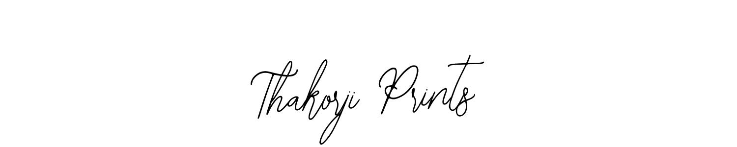 How to make Thakorji Prints name signature. Use Bearetta-2O07w style for creating short signs online. This is the latest handwritten sign. Thakorji Prints signature style 12 images and pictures png