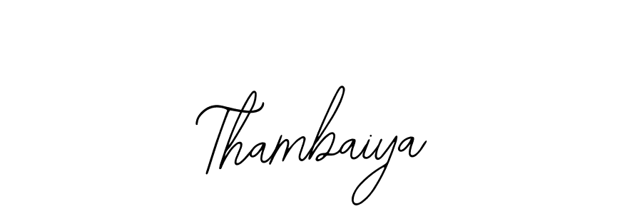 Use a signature maker to create a handwritten signature online. With this signature software, you can design (Bearetta-2O07w) your own signature for name Thambaiya. Thambaiya signature style 12 images and pictures png