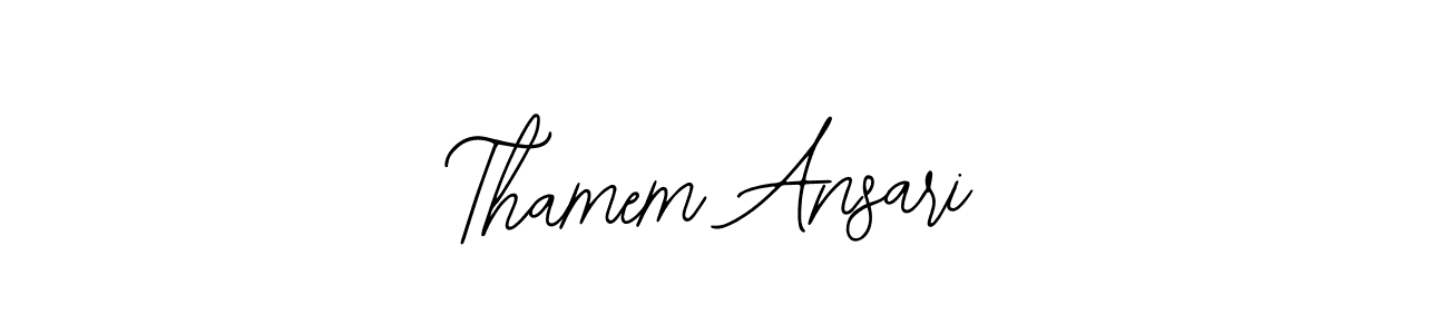 How to make Thamem Ansari name signature. Use Bearetta-2O07w style for creating short signs online. This is the latest handwritten sign. Thamem Ansari signature style 12 images and pictures png