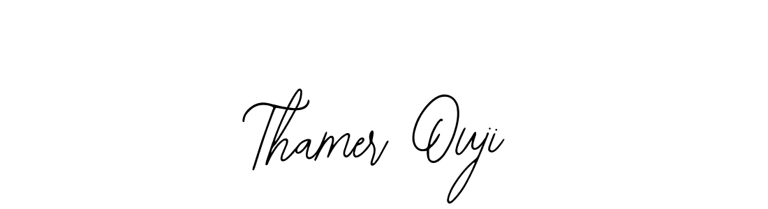 Bearetta-2O07w is a professional signature style that is perfect for those who want to add a touch of class to their signature. It is also a great choice for those who want to make their signature more unique. Get Thamer Ouji name to fancy signature for free. Thamer Ouji signature style 12 images and pictures png