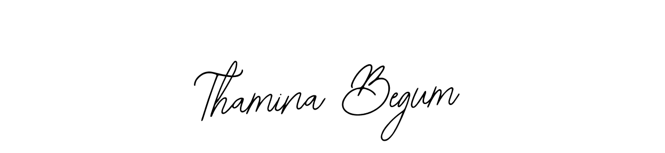 The best way (Bearetta-2O07w) to make a short signature is to pick only two or three words in your name. The name Thamina Begum include a total of six letters. For converting this name. Thamina Begum signature style 12 images and pictures png