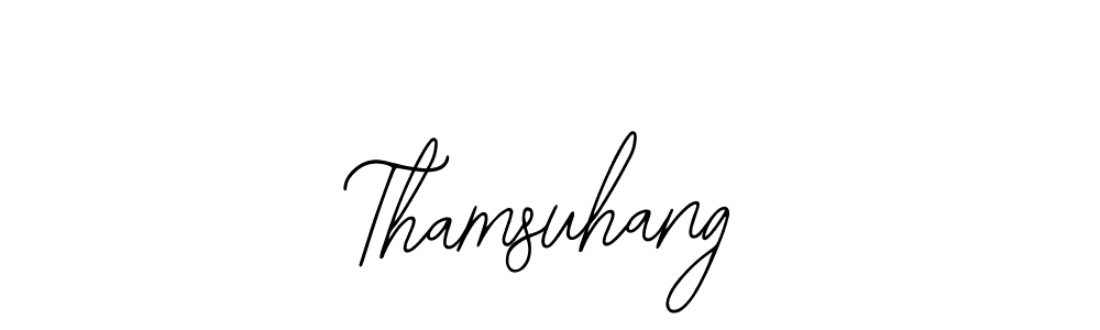 Design your own signature with our free online signature maker. With this signature software, you can create a handwritten (Bearetta-2O07w) signature for name Thamsuhang. Thamsuhang signature style 12 images and pictures png