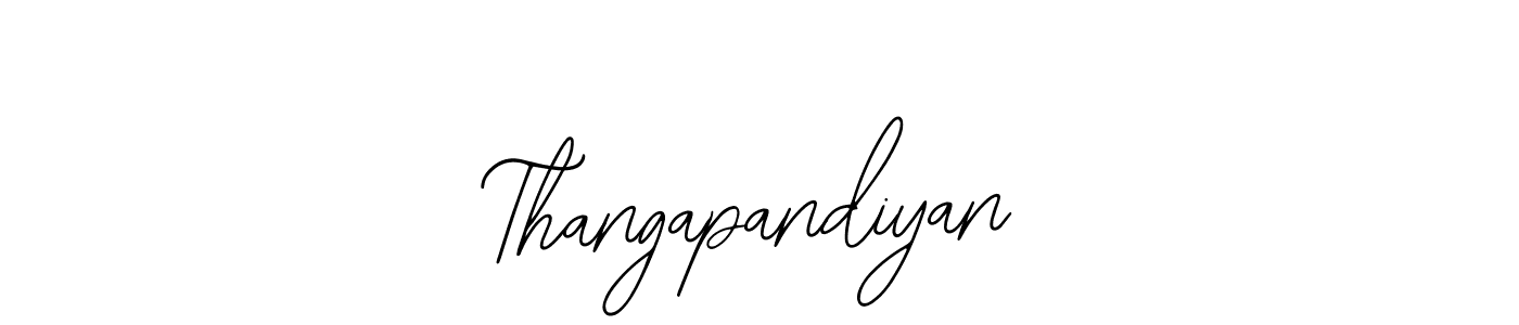 The best way (Bearetta-2O07w) to make a short signature is to pick only two or three words in your name. The name Thangapandiyan include a total of six letters. For converting this name. Thangapandiyan signature style 12 images and pictures png
