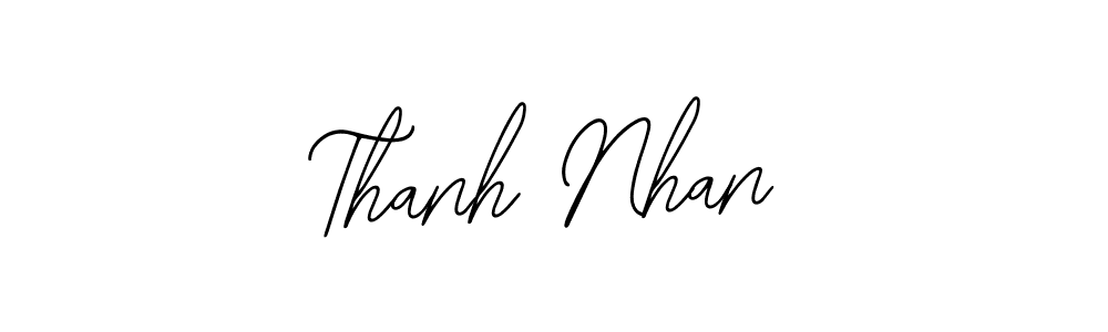 Also You can easily find your signature by using the search form. We will create Thanh Nhan name handwritten signature images for you free of cost using Bearetta-2O07w sign style. Thanh Nhan signature style 12 images and pictures png