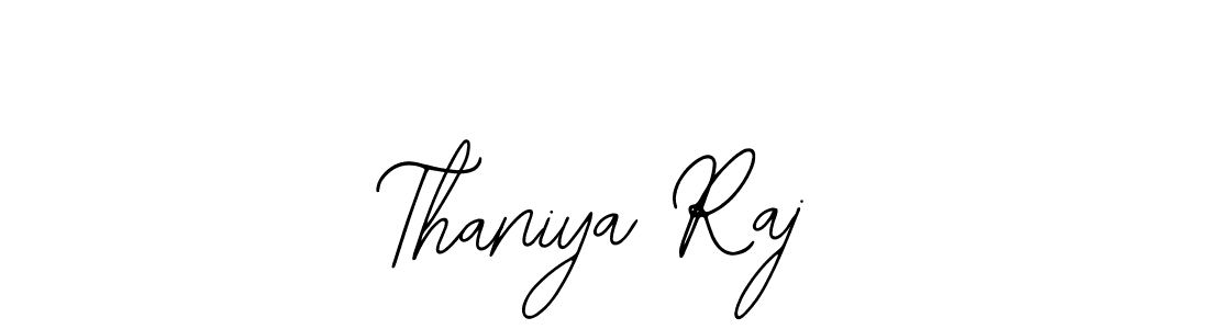 You should practise on your own different ways (Bearetta-2O07w) to write your name (Thaniya Raj) in signature. don't let someone else do it for you. Thaniya Raj signature style 12 images and pictures png