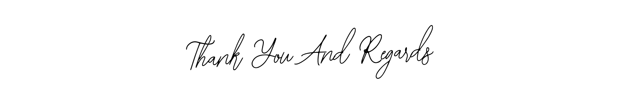 Make a beautiful signature design for name Thank You And Regards. With this signature (Bearetta-2O07w) style, you can create a handwritten signature for free. Thank You And Regards signature style 12 images and pictures png