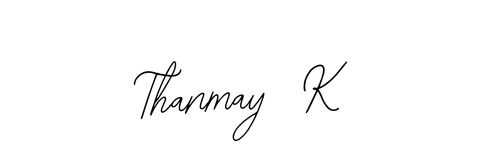 Similarly Bearetta-2O07w is the best handwritten signature design. Signature creator online .You can use it as an online autograph creator for name Thanmay  K. Thanmay  K signature style 12 images and pictures png