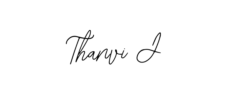 How to make Thanvi J name signature. Use Bearetta-2O07w style for creating short signs online. This is the latest handwritten sign. Thanvi J signature style 12 images and pictures png