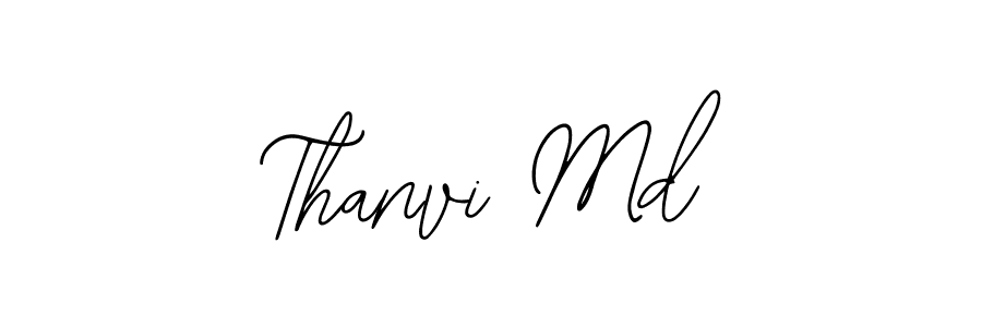 Use a signature maker to create a handwritten signature online. With this signature software, you can design (Bearetta-2O07w) your own signature for name Thanvi Md. Thanvi Md signature style 12 images and pictures png