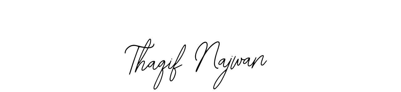 How to make Thaqif Najwan name signature. Use Bearetta-2O07w style for creating short signs online. This is the latest handwritten sign. Thaqif Najwan signature style 12 images and pictures png