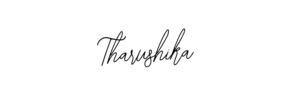 How to make Tharushika name signature. Use Bearetta-2O07w style for creating short signs online. This is the latest handwritten sign. Tharushika signature style 12 images and pictures png