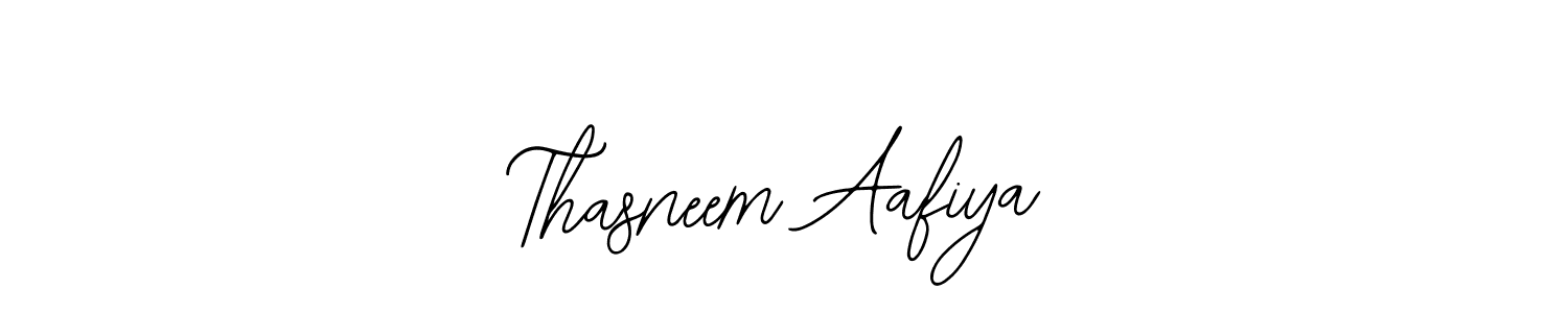 How to make Thasneem Aafiya name signature. Use Bearetta-2O07w style for creating short signs online. This is the latest handwritten sign. Thasneem Aafiya signature style 12 images and pictures png