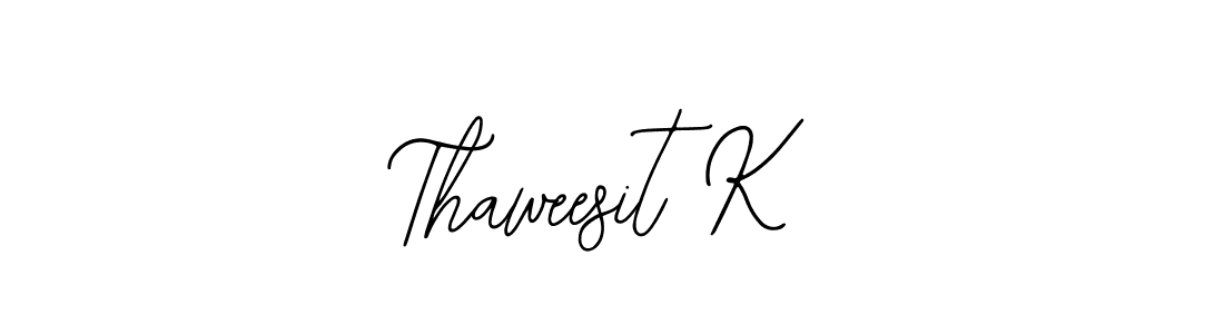 How to make Thaweesit K name signature. Use Bearetta-2O07w style for creating short signs online. This is the latest handwritten sign. Thaweesit K signature style 12 images and pictures png