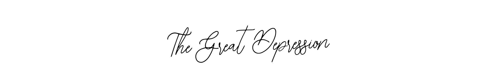 You should practise on your own different ways (Bearetta-2O07w) to write your name (The Great Depression) in signature. don't let someone else do it for you. The Great Depression signature style 12 images and pictures png