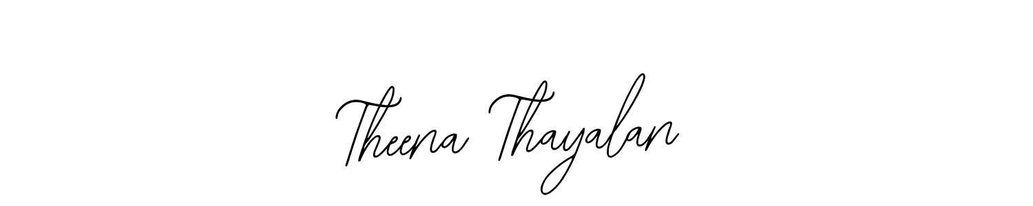 How to make Theena Thayalan name signature. Use Bearetta-2O07w style for creating short signs online. This is the latest handwritten sign. Theena Thayalan signature style 12 images and pictures png