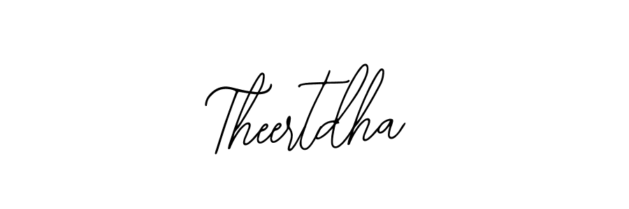 if you are searching for the best signature style for your name Theertdha. so please give up your signature search. here we have designed multiple signature styles  using Bearetta-2O07w. Theertdha signature style 12 images and pictures png