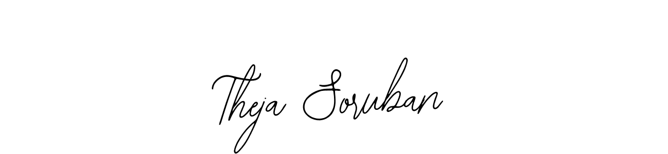 Use a signature maker to create a handwritten signature online. With this signature software, you can design (Bearetta-2O07w) your own signature for name Theja Soruban. Theja Soruban signature style 12 images and pictures png