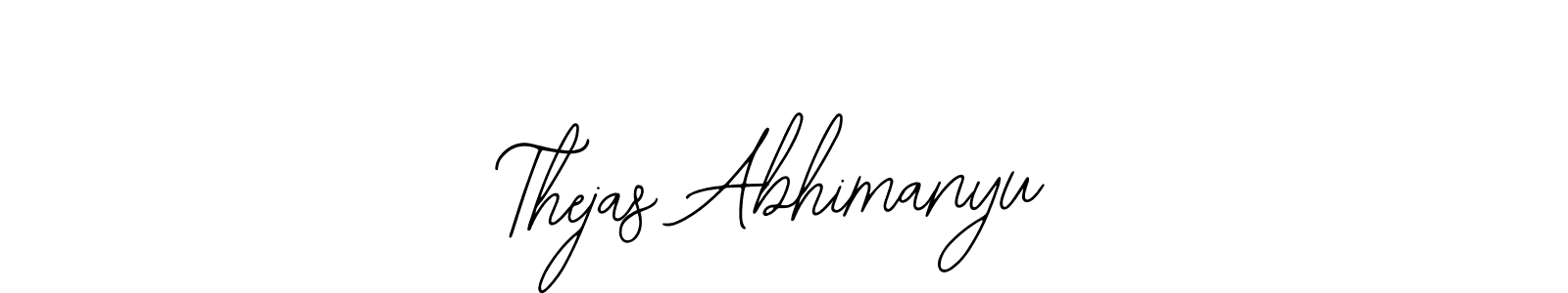 How to make Thejas Abhimanyu name signature. Use Bearetta-2O07w style for creating short signs online. This is the latest handwritten sign. Thejas Abhimanyu signature style 12 images and pictures png