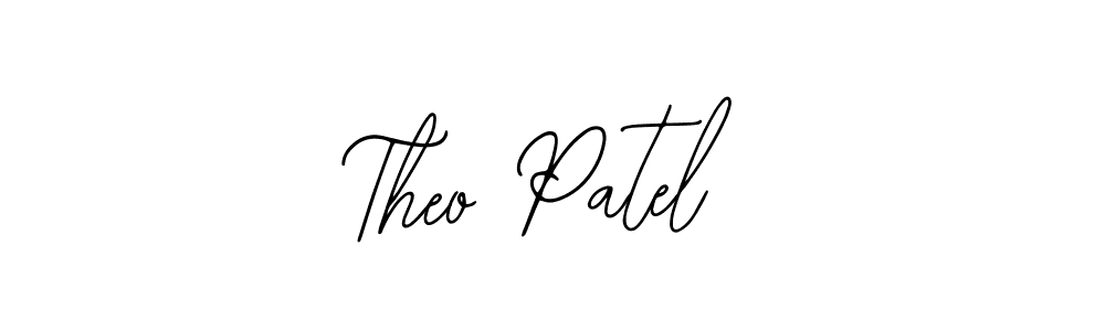 You should practise on your own different ways (Bearetta-2O07w) to write your name (Theo Patel) in signature. don't let someone else do it for you. Theo Patel signature style 12 images and pictures png