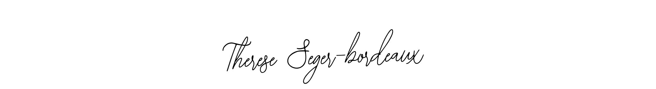 How to make Therese Seger-bordeaux name signature. Use Bearetta-2O07w style for creating short signs online. This is the latest handwritten sign. Therese Seger-bordeaux signature style 12 images and pictures png