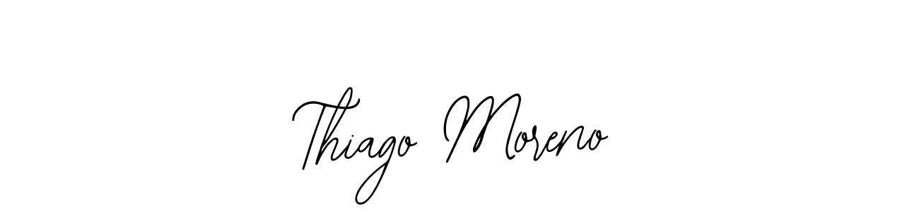 You should practise on your own different ways (Bearetta-2O07w) to write your name (Thiago Moreno) in signature. don't let someone else do it for you. Thiago Moreno signature style 12 images and pictures png