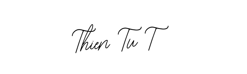 The best way (Bearetta-2O07w) to make a short signature is to pick only two or three words in your name. The name Thien Tu T include a total of six letters. For converting this name. Thien Tu T signature style 12 images and pictures png