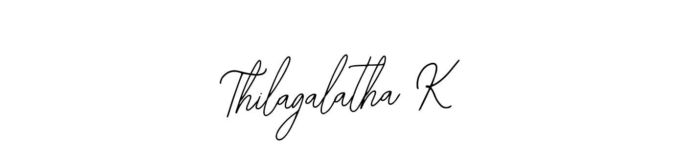 You should practise on your own different ways (Bearetta-2O07w) to write your name (Thilagalatha K) in signature. don't let someone else do it for you. Thilagalatha K signature style 12 images and pictures png