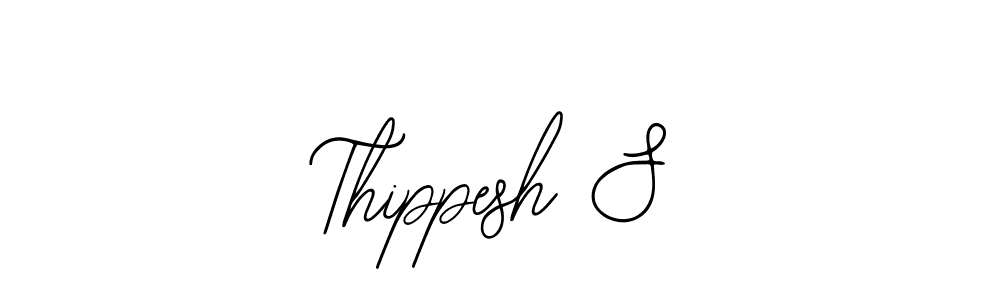 Use a signature maker to create a handwritten signature online. With this signature software, you can design (Bearetta-2O07w) your own signature for name Thippesh S. Thippesh S signature style 12 images and pictures png