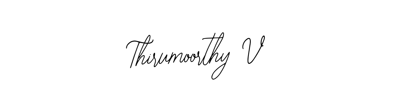 How to make Thirumoorthy V name signature. Use Bearetta-2O07w style for creating short signs online. This is the latest handwritten sign. Thirumoorthy V signature style 12 images and pictures png