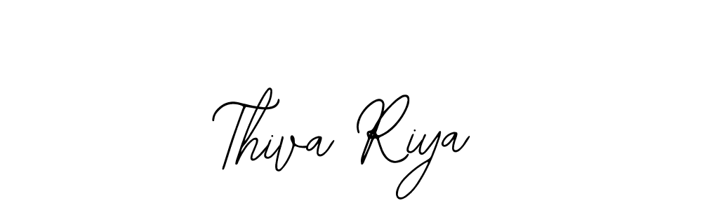 How to make Thiva Riya name signature. Use Bearetta-2O07w style for creating short signs online. This is the latest handwritten sign. Thiva Riya signature style 12 images and pictures png