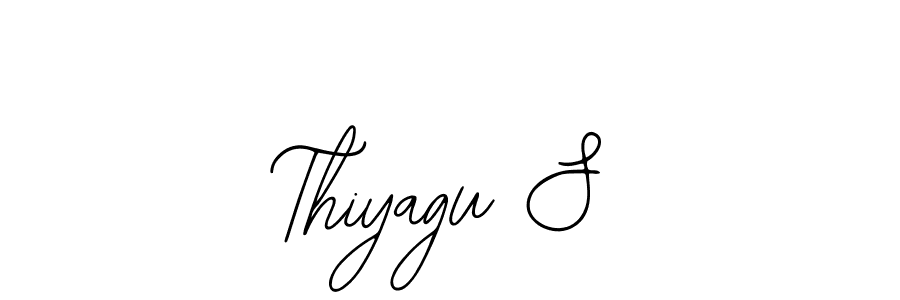 The best way (Bearetta-2O07w) to make a short signature is to pick only two or three words in your name. The name Thiyagu S include a total of six letters. For converting this name. Thiyagu S signature style 12 images and pictures png