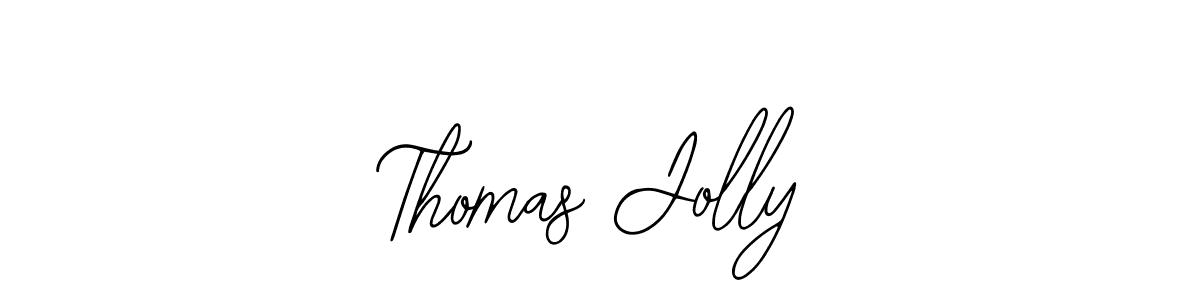 How to make Thomas Jolly name signature. Use Bearetta-2O07w style for creating short signs online. This is the latest handwritten sign. Thomas Jolly signature style 12 images and pictures png