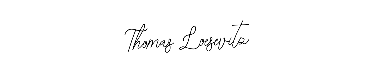 How to make Thomas Loesevitz name signature. Use Bearetta-2O07w style for creating short signs online. This is the latest handwritten sign. Thomas Loesevitz signature style 12 images and pictures png