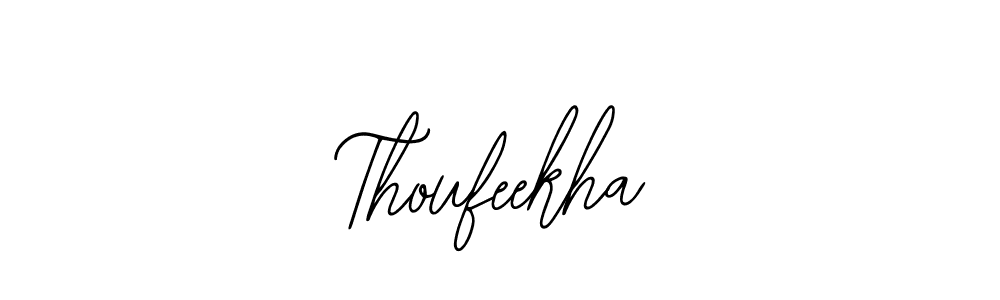 It looks lik you need a new signature style for name Thoufeekha. Design unique handwritten (Bearetta-2O07w) signature with our free signature maker in just a few clicks. Thoufeekha signature style 12 images and pictures png