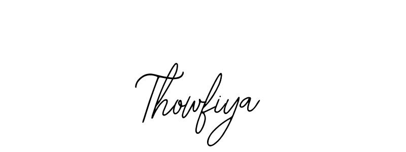 Use a signature maker to create a handwritten signature online. With this signature software, you can design (Bearetta-2O07w) your own signature for name Thowfiya. Thowfiya signature style 12 images and pictures png