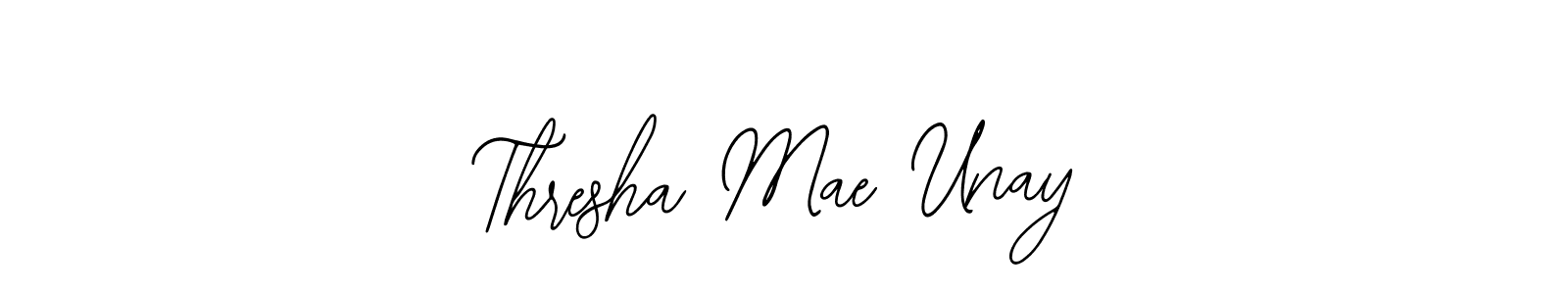The best way (Bearetta-2O07w) to make a short signature is to pick only two or three words in your name. The name Thresha Mae Unay include a total of six letters. For converting this name. Thresha Mae Unay signature style 12 images and pictures png