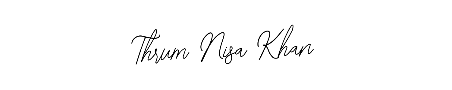 The best way (Bearetta-2O07w) to make a short signature is to pick only two or three words in your name. The name Thrum Nisa Khan include a total of six letters. For converting this name. Thrum Nisa Khan signature style 12 images and pictures png