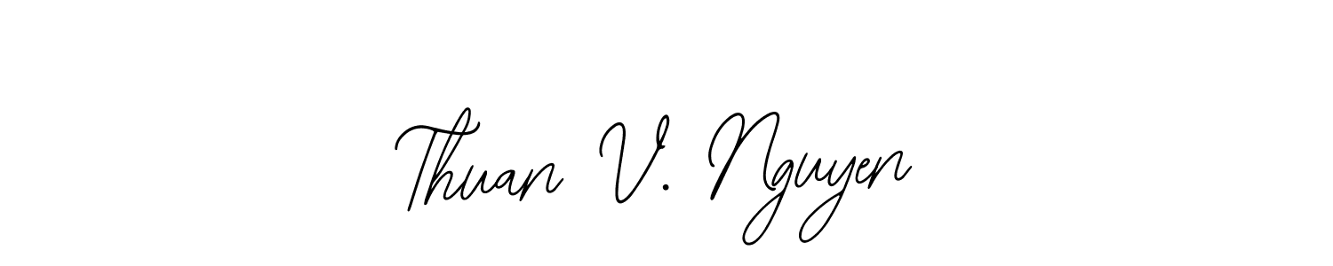 You should practise on your own different ways (Bearetta-2O07w) to write your name (Thuan V. Nguyen) in signature. don't let someone else do it for you. Thuan V. Nguyen signature style 12 images and pictures png