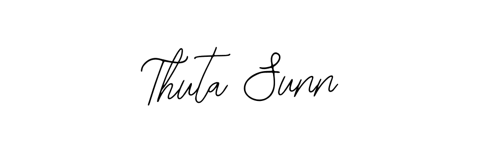 The best way (Bearetta-2O07w) to make a short signature is to pick only two or three words in your name. The name Thuta Sunn include a total of six letters. For converting this name. Thuta Sunn signature style 12 images and pictures png